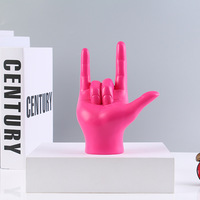 Zeitgenössische Skulpturen Handform-Gesten-Statue LOVE Frieden Handhaltung Polyresin-Ornamente für Raumdekoration
