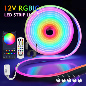 Đèn dây <span class=keywords><strong>LED</strong></span> Neon RGBIC dẻo 16 triệu màu điều khiển bằng ứng dụng thông minh, <span class=keywords><strong>10M</strong></span> 12V, bộ đầy đủ để trang trí phòng và làm biển hiệu Neon - Product Image 1