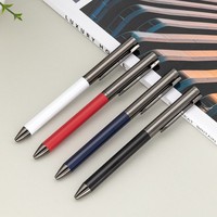 Nouveau stylo bille en métal gris, accessoires métalliques, stylo publicitaire, cadeau d'entreprise, ensemble de bureau, logo personnalisé