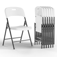 Chaise pliante en résine HDPE blanche pour événements, location commerciale, jardin, extérieur, réception, fête, mariage