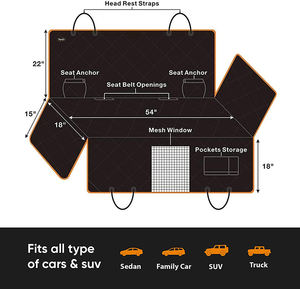 غطاء سرير وحصيرة وحاجز للحيوانات الأليفة في المقعد الخلفي للسيارة مصنوع من قماش أكسفورد 600D - Product Image 3