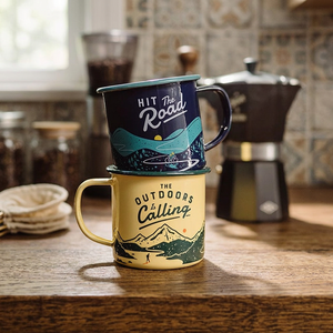 Wholesale 12oz Classic Reusable Enamel Coffee Mug Spoon Customized Logo Printed Business Gifts Dishwasher Safe Travel Thermal - Product Image 5