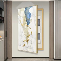 Peinture décorative de style moderne Art déco Cadre mural Poinçon gratuit Boîte de compteur électrique en porcelaine cristal pour le salon à la maison