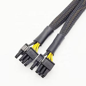 Заводской по индивидуальному заказу 18AWG PCI-e 8Pin к Dual 8 (6 + 2) Pin Y разветвитель Кабель PCI-E GPU видеокарта кабель питания с плетеным рукавом - Product Image 4