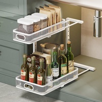 Étagère coulissante robuste et durable pour armoire, compartiment de rangement flexible pour l'organisation des épices et des articles divers de cuisine