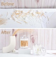 AMZ Hotselling Boîte de conserve en plastique transparent pour apothicaire Set Qtip Holder Dispenser Vanity Makeup Storage Organizer