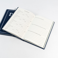 Logo personnalisé imprimé couverture rigide en cuir PU A5 B5 Journal Notebook papier offset livre d'affaires avec couverture en carton