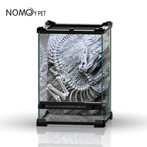 Terrario <span class=keywords><strong>de</strong></span> Vidrio para <span class=keywords><strong>Reptiles</strong></span> con Fondo 3D para Dragones Barbudos, Lagartos, Serpientes y Geckos - Product Image 4