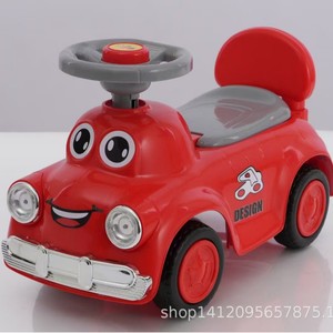 Ride On Car For Kids 1-3 Years Old <b>Plastic</b> Four <b>Wheel</b> Musical Toy Vehicle With Steering <b>Wheel</b> And Seat - Product Image 1
