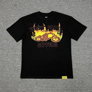 T-shirt da uomo in 100% cotone lavorato a maglia a maniche corte con stampa di personaggi <span class=keywords><strong>horror</strong></span> e tipografia audace per lo streetwear retrò di Los Angeles - Product Image 5