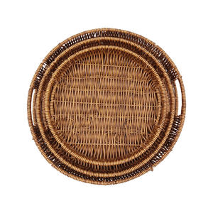 Cesta de Almacenamiento Multifuncional Redonda Moderna de Ratán Tejido a Mano con Asa WINTOP - Product Image 3