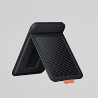 Support de téléphone magnétique flexible en cuir PU Anfeng, porte-cartes invisible, anneau de bureau ultra-fin pour contrôle d'accès