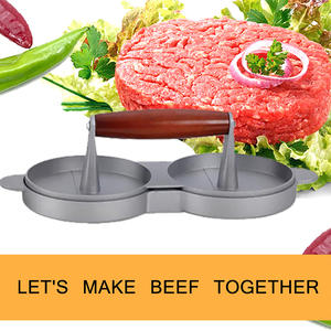 Prensa de hamburguesas antiadherente de doble rejilla, molde para parrilla de carne, herramienta de prensado de Pie de carne - Product Image 2