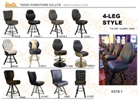 K1606 Moderner Verstellbarer Kommerzieller Casino-Stuhl Drehbarer Barhocker PU-Leder-Sitz Holzrahmen Slot Poker Black Jack Spieltisch