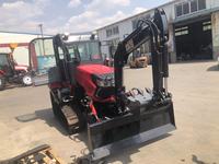 Tracteur à roues jaunes avec attache d'excavatrice hydraulique 4x4, haute productivité, moteur Weichai, pour usage agricole