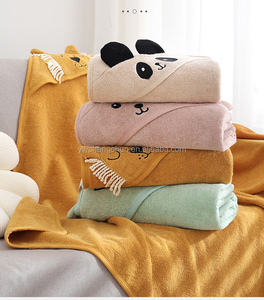 Ensemble de serviettes de <span class=keywords><strong>bain</strong></span> en bambou biologique pour bébé, logo <span class=keywords><strong>personnalisé</strong></span>, motif animal, écologique, doux, à capuche, <span class=keywords><strong>poncho</strong></span>, vente en gros, 100otton - Product Image 2