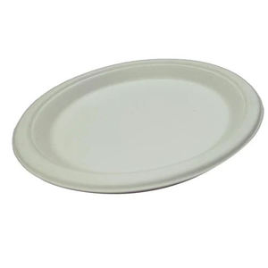 Plato Redondo Desechable de Bagazo Blanco Sostenible de 10 Pulgadas para Cafeterías, Eventos de Catering y Servicio de Alimentos Ecológico - Product Image 6