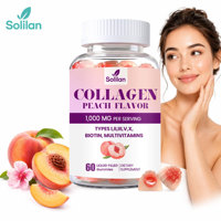 Compléments alimentaires Solilan Oem Private Label Gummies au collagène et au glutathion liquide, peptides de collagène et glutathion en gummies
