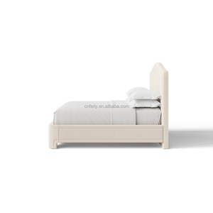 FERLY Set di Mobili per Camera da <span class=keywords><strong>Letto</strong></span> Senza Tempo, <span class=keywords><strong>Testiera</strong></span> Artigianale Stile Camelback, <span class=keywords><strong>Letto</strong></span> Imbottito con Piattaforma e Comodino Personalizzabile - Product Image 4