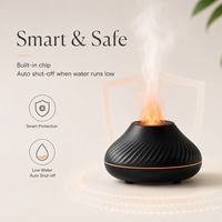 Humidificateur d'air à 7 LED effet flamme, diffuseur d'arômes volcanique portable à ultrasons, alimentation électrique pour la maison et les cadeaux