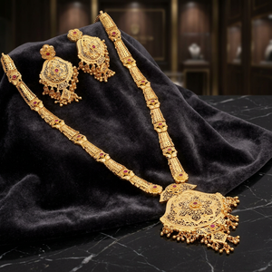 Wholesale 14K 18K 24K Gold Plated Forming Long Jewelry Set, Traditional Long Jewelry Set, Brass Gold Plated Fashion Jewelry Set. - Product Image 1