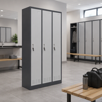 YOUBAI Casier de rangement extérieur en acier robuste pour salle de sport à domicile, 2 à 9 portes, double ouverture, serrure à clé, étanche, démontable
