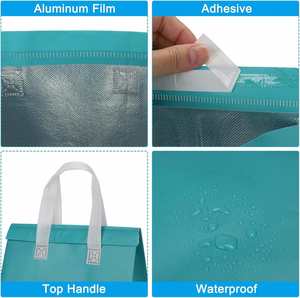 Sacs isothermes portables écologiques durables en non-tissé avec poignées, à ouverture facile, pour livraison de repas chauds/froids - Product Image 3