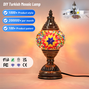 Lámpara de Mesa de Mosaico de Vidrio Turco Hecha a Mano, de Color Original, Sin Corte - Ideal para Actividades de Formación de Equipos, <span class=keywords><strong>Padres</strong></span> e Hijos y Parejas - Product Image 1