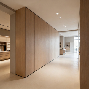 Panneaux muraux en placage de bois haut de gamme pour les chaînes hôtelières et les cinémas 2 travailleurs 2000 ㎡ Installation rapide / Jour, couleur et style personnalisables - Product Image 1