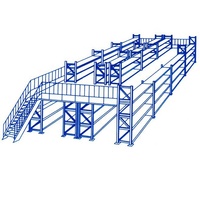 Mezzanine en acier robuste pour optimiser l'espace de stockage en entrepôt, mezzanine à structure portée par des rayonnages pour le stockage en usine, plateforme surélevée en acier