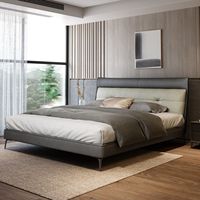 Lits en bois en tissu technologique en gros, sans lavage, 1,8 m, 1,5 m, lit double, moderne, simple, lit de mariage, dossier haut, ensemble de meubles de chambre à coucher