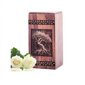 Hot Selling Brown Solid Wood <b>Tree</b> of Life Cremation Adult Urn for Human Ashes Decorative Solid Wood Urn With Free Velvet <b>Bag</b> - Product Image 1