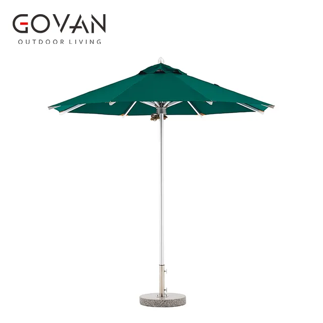 Parapluie d'extérieur imperméable, résistant au vent, en aluminium brossé, élégant, pour jardin, plage et Patio