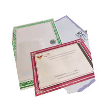 Papel de marca de agua de seguridad Certificado de título Holograma Fibras UV Certificado gubernamental