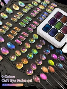 Gel de Uñas Efecto Ojo de Gato de 9 Colores, Alta Saturación, Popular, Semisólido, en Envase, para Uso Profesional en Salones de Uñas - Product Image 2