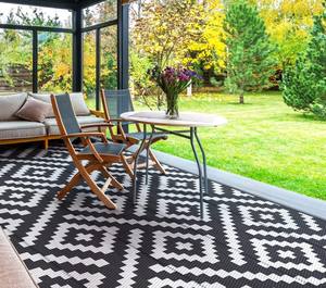 <span class=keywords><strong>Outdoor</strong></span> Recycelbare Schwarze Gewebte Kunststoffmatte und Picknickdecken Schlüsselwörter <span class=keywords><strong>Outdoor</strong></span>-Teppiche Wohnmobil-Matte - Product Image 6