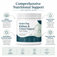 Jinmao Suplemen Vitamin Kunyah Lembut Minyak Ikan EPA/DHA Tinggi Bebas Biji-bijian untuk Dukungan Ginjal Anjing Senior 4g/Per Buah