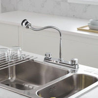 Robinet de cuisine moderne à 3 trous et double poignée en alliage de zinc pour évier, mitigeurs d'eau de cuisine extractibles