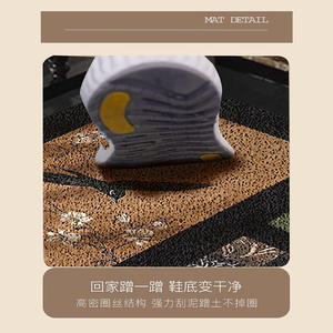 Paillasson de style campagnard français, rectangulaire, en PVC, pour entrée intérieure, motif traditionnel, antidérapant, de haute qualité - Product Image 4