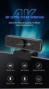 HD 4K 카메라 8mp 웹캠 USB PC 마이크 울트라 광각 고정 초점 카메라 풀 HD 1080P 비디오