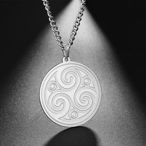 Collar de Hombre de Acero Inoxidable con Colgante de Amuleto con Símbolo de Triskelión de Triple Hélice, Talismán Herético de <span class=keywords><strong>Magia</strong></span> Oculta - Product Image 2