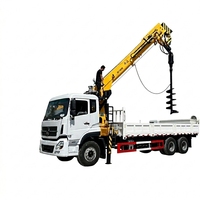 Grue montée sur camion multifonctionnelle CLW 6x4 12 tonnes avec tarière