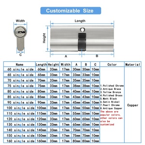 Euro hồ sơ Brass Lỗ mộng khóa xi lanh giá rẻ đôi mở khóa xi lanh 70 mét cửa Lỗ mộng khóa xi lanh với Key - Product Image 6