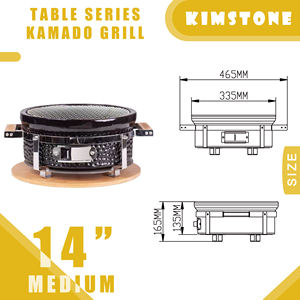 Kimstone <span class=keywords><strong>KAMADO</strong></span> 14 pouces rond <span class=keywords><strong>japonais</strong></span> Style coréen gril extérieur Yakitori céramique Hibachi acier inoxydable métal <span class=keywords><strong>Barbecue</strong></span> - Product Image 5