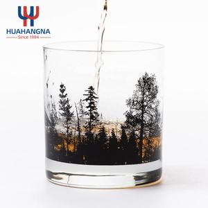 Sofisticato Personalizzato Foresta Stampato Senza Piombo 345ml Chiaro Addensare Fondo Brandy <span class=keywords><strong>Wisky</strong></span> di Vetro per la Cerimonia Nuziale della Festa di Natale - Product Image 2