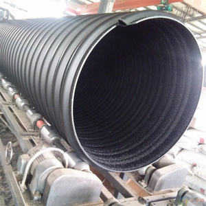 Tubería de Drenaje Corrugada en Espiral Reforzada de HDPE de 700 <span class=keywords><strong>mm</strong></span>, Pared Interior Amarilla/Naranja con Cinturón de Acero, Tubos de Plástico - Product Image 4
