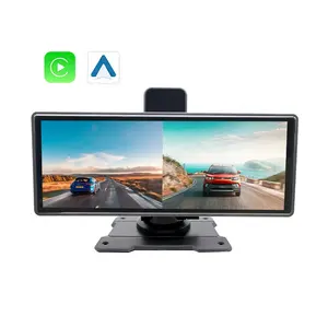 Kamera mobil depan dan belakang layar 10.26 inci baru tampilan pemutar DVD kamera dasbor 4K dengan Carplay Android GPS g-sensor FM otomatis