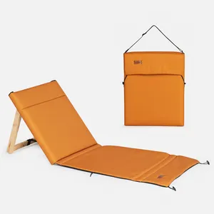 Новый дизайн под заказ регулируемая спинка глубокий Наклонный солнцезащитный лаунж деревянная рамка без песка водонепроницаемые складные стулья-коврики для пикника и пляжа