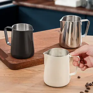 Customized 350ml 600ml Espresso Steaming Coffee Pitcher Stainless Steel Latte Milk Frothing Jug Metal Pouring Pitcher