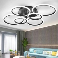 Plafonnier LED rond en acrylique moderne JACKSUN, lumière tricolore, gradation avec télécommande, pour salon
